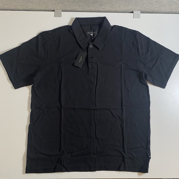 Rag & Bone Mens Classic Slub Jersey Polo Black Mens XL NWT MSRP $148